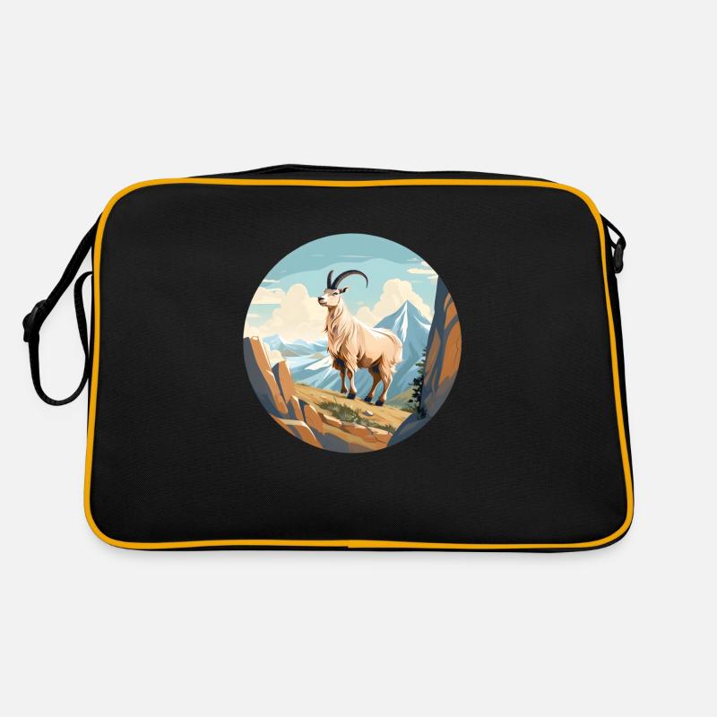 Bergziege - Retro Tasche - Schwarz/Gold