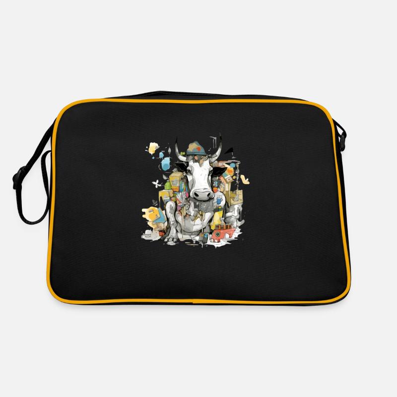 Juik der Stier - Retro Tasche - Schwarz/Gold