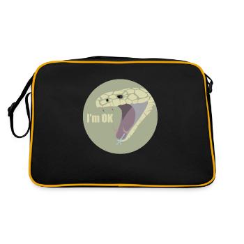 Mir geht es gut - Retro Tasche - Schwarz/Gold - Hinten