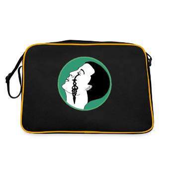 Träne der Zeit - Retro Tasche - Schwarz/Gold - Hinten