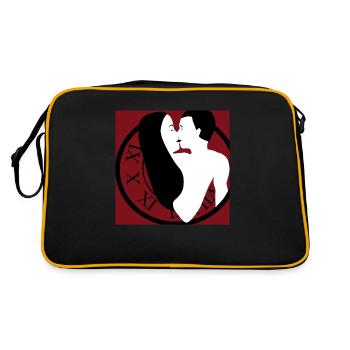 Liebesuhr - Retro Tasche - Schwarz/Gold - Hinten