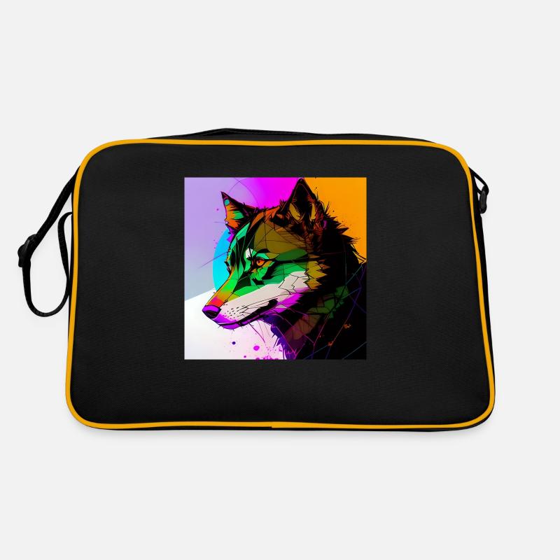 A Multicolored Wolf Retro Bag