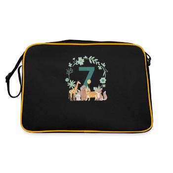 7th anniversary - seventh anniversary animals - Retro Bag - black/gold - Back