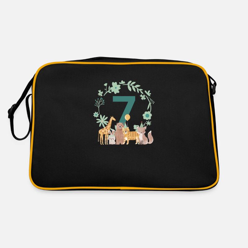 7-jähriges Jubiläum - siebenjähriges Jubiläum Tiere Retro Tasche