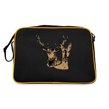 Cerfs et biche - Sac Retro - noir/or - Dos