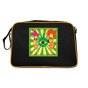 T-shirt Samba - Brésil-Brésil- Brésil - Sac Retro - noir/or - Dos
