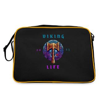 Hache viking avec inscription « Viking Life » (2023) - Sac Retro - noir/or - Dos