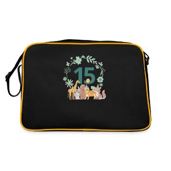 15e anniversaire - anniversaire animaux - Sac Retro - noir/or - Dos