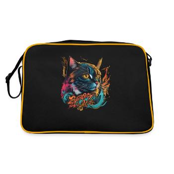 Beautiful Cat Design - Retro Bag - black/gold - Back