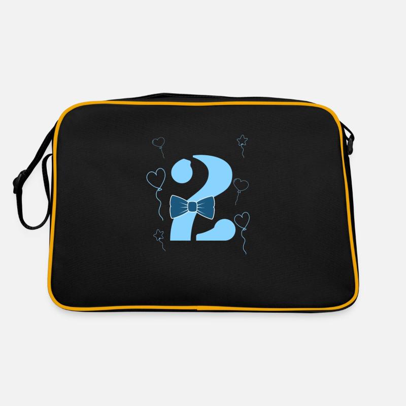 2e anniversaire garçon - Sac Retro - noir/or