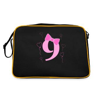 9th birthday girl - Retro Bag - black/gold - Back