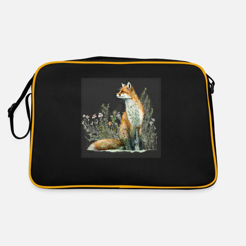 Fuchs in der Wiese Retro Tasche