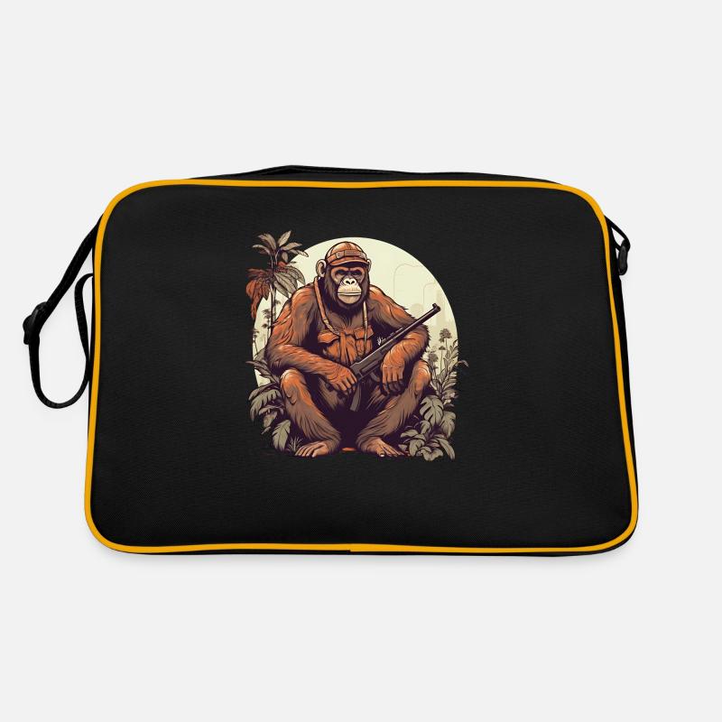 Armed monkey for rainforest protection Retro Bag