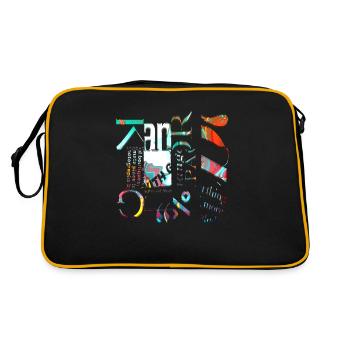 Newspaper Clips Scrapbook Magazines Alphabet Code - Retro Bag - black/gold - Back