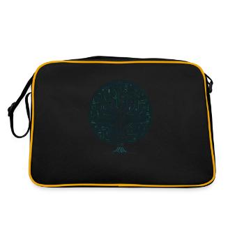 Wikingerbaum des Lebens - Retro Tasche - Schwarz/Gold - Hinten