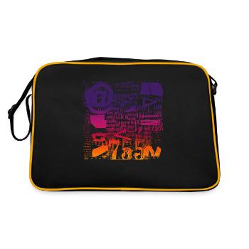 Newspaper Clips Scrapbook Magazines Alphabet Code - Retro Bag - black/gold - Back