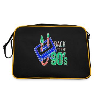 90s mignon 80s rétro vintage drôle cool nostalgie - Sac Retro - noir/or - Dos
