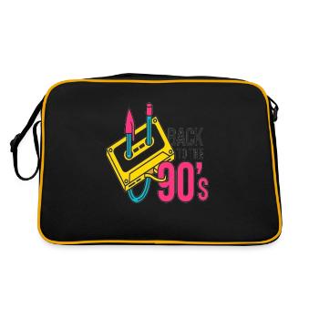 90er Jahre Niedlich 80er Jahre Retro Vintage Lustig Cool Nostalgie - Retro Tasche - Schwarz/Gold - Hinten