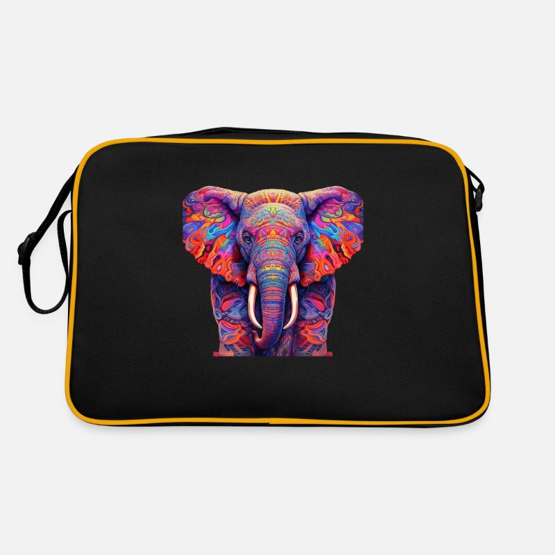 Psychedelic elephant Retro Bag