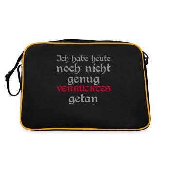 ich habe heute noch nicht genug verrücktes getan - Retro Tasche - Schwarz/Gold - Hinten