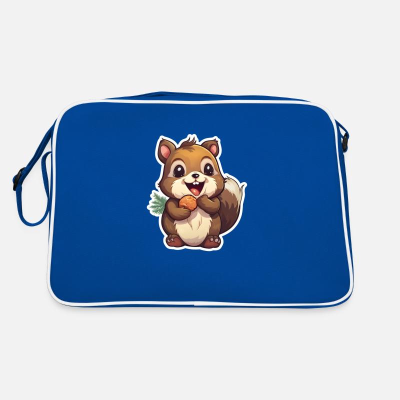 Süßes Eichhörnchen mit Nuss Retro Tasche