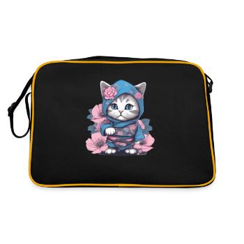 Le chat ninja: prêt pour la bataille et prêt à tout - Sac Retro - noir/or - Dos