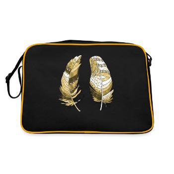 Feder - Retro Tasche - Schwarz/Gold - Hinten