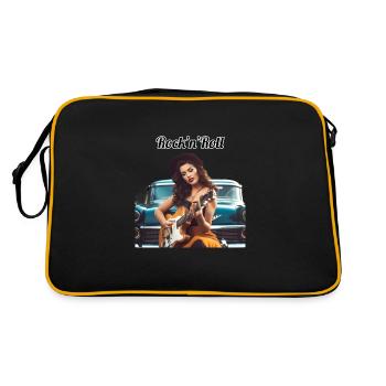Pinup - Retro Tasche - Schwarz/Gold - Hinten