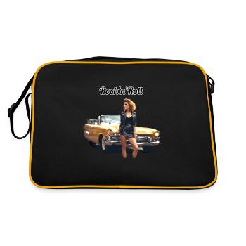 Pinup - Retro Tasche - Schwarz/Gold - Hinten