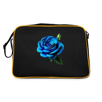 Blaue Rose - Retro Tasche - Schwarz/Gold - Hinten