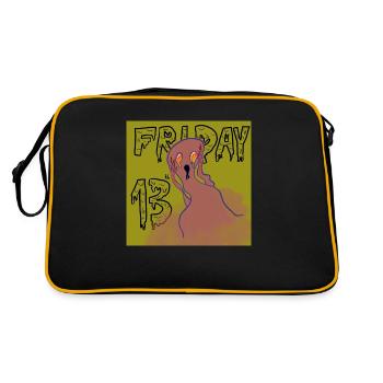 Scared ghost on Friday 13th - Retro Bag - black/gold - Back