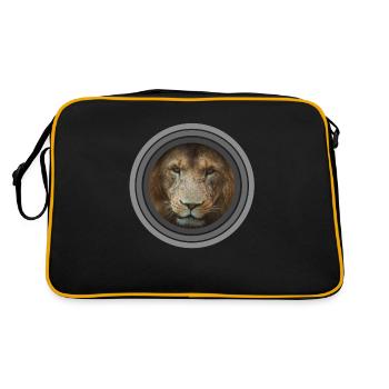 Lion color circles black white - Retro Bag - black/gold - Back