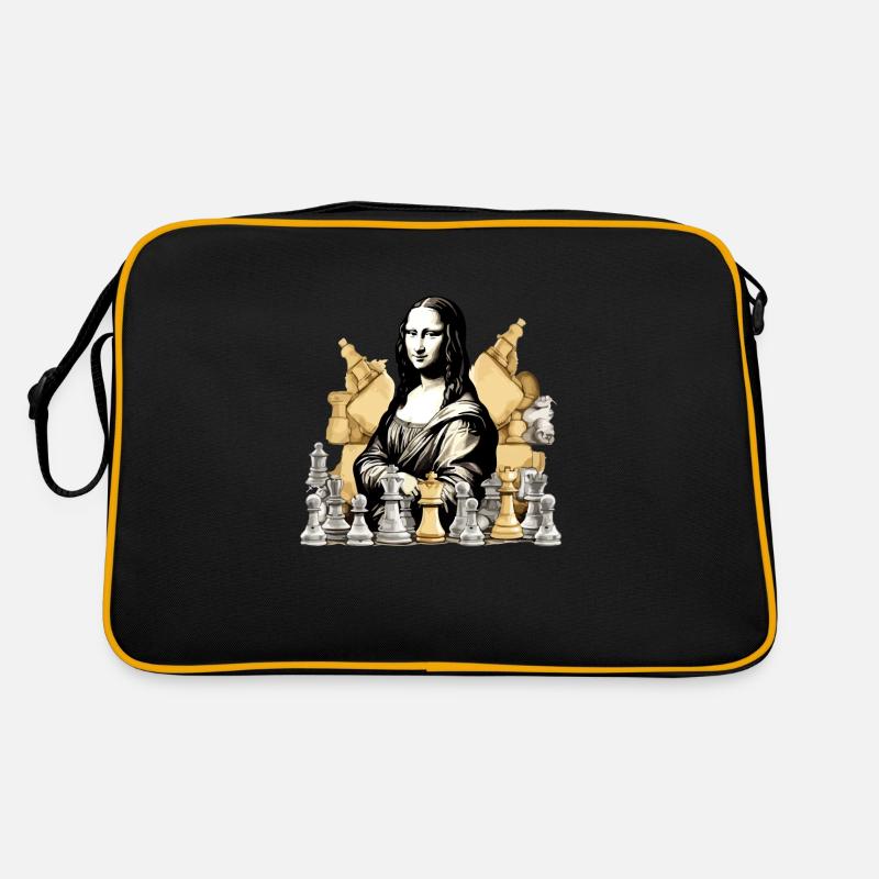 Mona im Schach - Retro Tasche - Schwarz/Gold