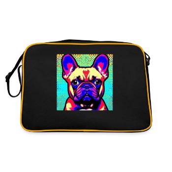 Bouledogue français Pop Art - Sac Retro - noir/or - Dos