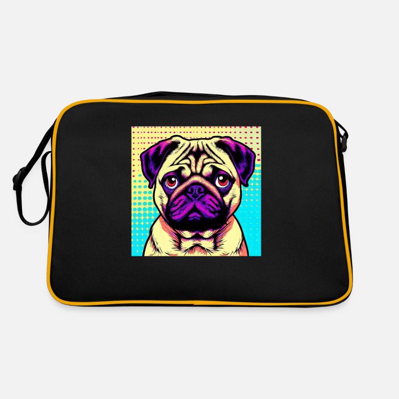 Mops Pop Art Retro Tasche
