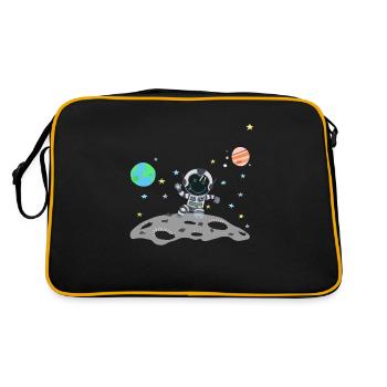 astronaute gris - Sac Retro - noir/or - Dos