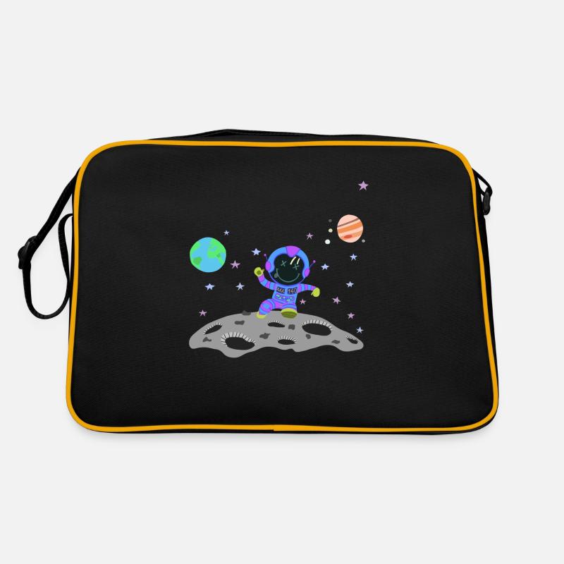 Astronaut blue-violet - Retro Bag - black/gold
