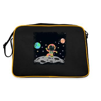 astronaute orange orange grunge - Sac Retro - noir/or - Dos