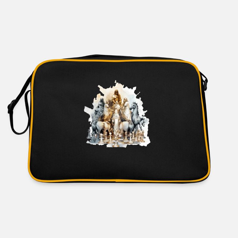 Die Venus des Schachs - Retro Tasche - Schwarz/Gold