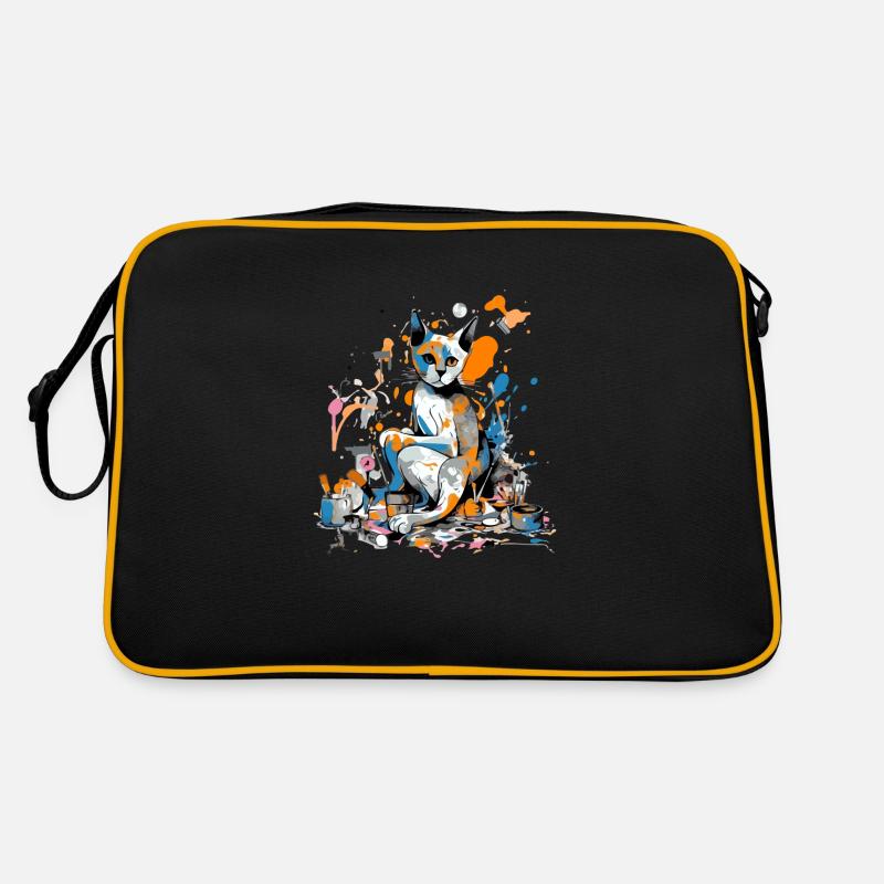 Miko the painter cat Retro Bag