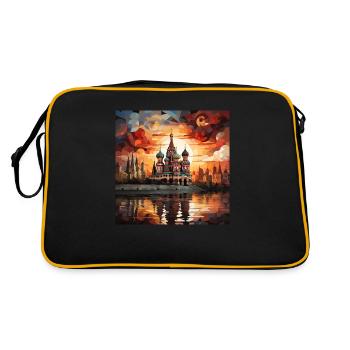 Abstract paintings of the Kremlin in Moscow, Russia - Retro Bag - black/gold - Back