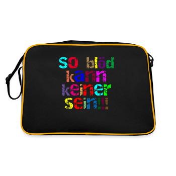 so blöd kann keiner sein - Retro Tasche - Schwarz/Gold - Hinten