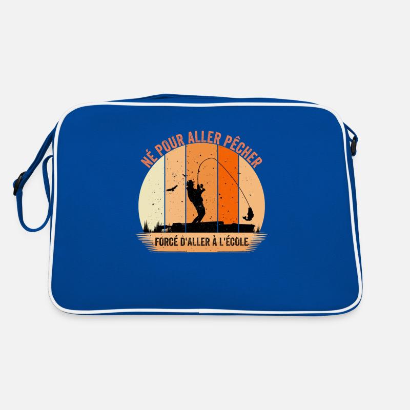 Né pour aller pêcher forcé d'aller à l'école Sac Retro