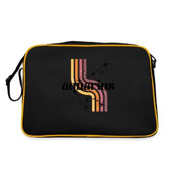 Wassermann Retro-Horoskop - Retro Tasche - Schwarz/Gold - Hinten