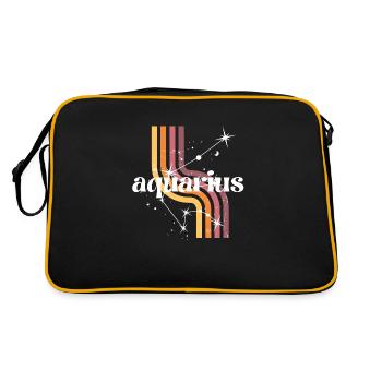 Wassermann Retro-Horoskop - Retro Tasche - Schwarz/Gold - Hinten