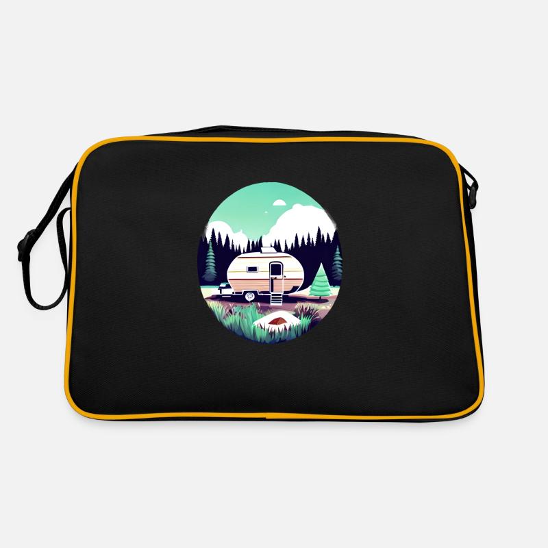 Camping Wohnwagen Camp Geschenk Zelten Wohnmobil Retro Tasche