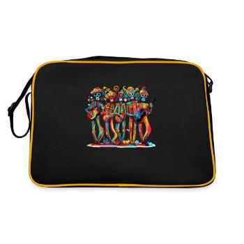 Le Colorful Skeleton Band - Sac Retro - noir/or - Dos