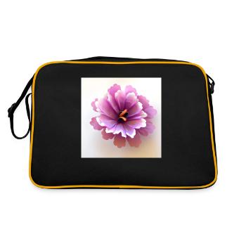 Flower Rosa - Retro Tasche - Schwarz/Gold - Hinten