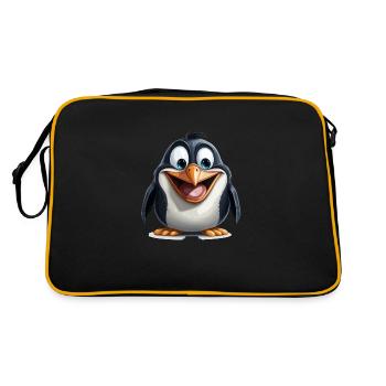 Le pingouin de dessin animé - Sac Retro - noir/or - Dos