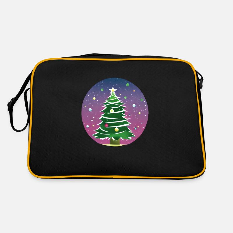 Weihnachten Geschenk Weihnachtsbaum Tannenbaum Retro Tasche